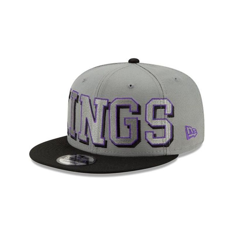 NBA Sacramento Kings Block Font 9Fifty Snapback (QXZ7940) - Grey New Era Caps